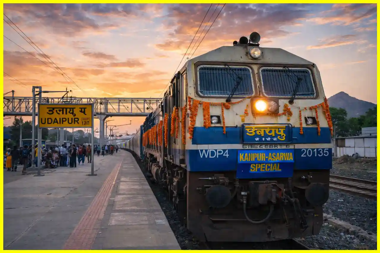 कानपुर से उदयपुर होकर आसारवा के लिए विशेष ट्रेन शुरू