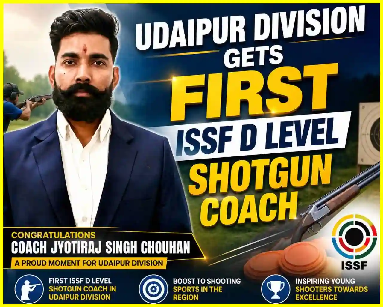उदयपुर को मिला पहला ISSF D लेवल शॉटगन कोच