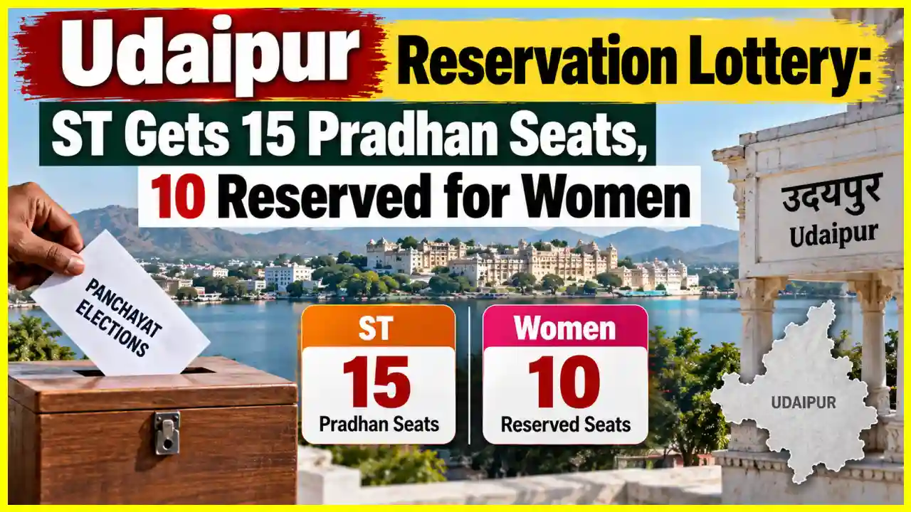 उदयपुर में आरक्षण लॉटरी: ST को 15 प्रधान सीटें, 10 महिलाओं के लिए आरक्षित