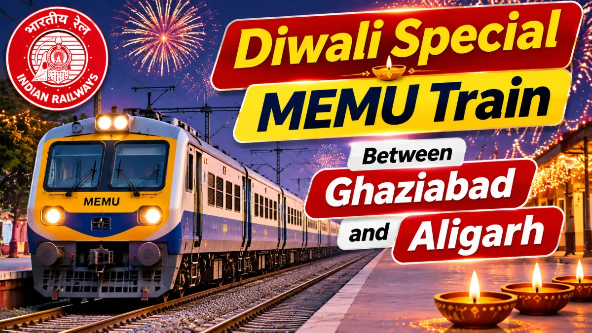 दीवाली विशेष MEMU ट्रेन गाज़ियाबाद और अलीगढ़ के बीच 5-8 नवंबर को