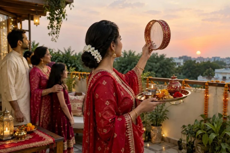 प्रियंका चोपड़ा ने पारंपरिक परिधान में मनाया करवा चौथ