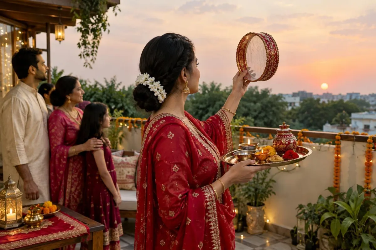 प्रियंका चोपड़ा ने पारंपरिक परिधान में मनाया करवा चौथ
