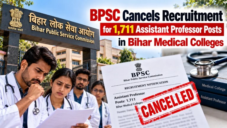 बिहार में 1,711 सहायक प्रोफेसर पदों की भर्ती रद्द
