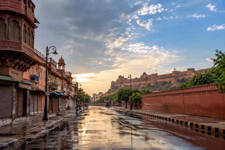 बीकानेर में हल्की बारिश के बाद तापमान में गिरावट