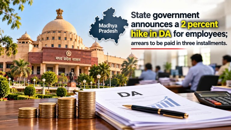 मध्य प्रदेश में कर्मचारियों के लिए 2% महंगाई भत्ते की घोषणा