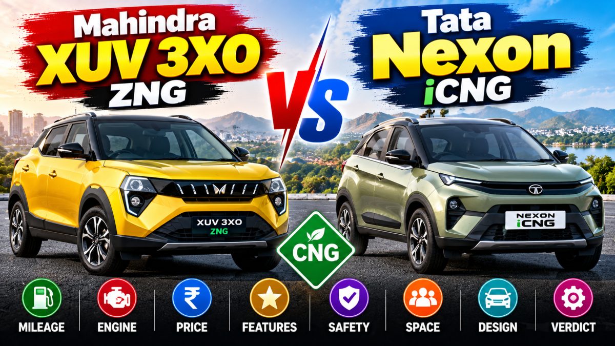 महिंद्रा XUV 3XO ZNG बनाम टाटा नेक्सन iCNG: तुलना और मूल्य निर्धारण महिंद्रा XUV 3XO ZNG बनाम टाटा नेक्सन iCNG: तुलना और मूल्य निर्धारण