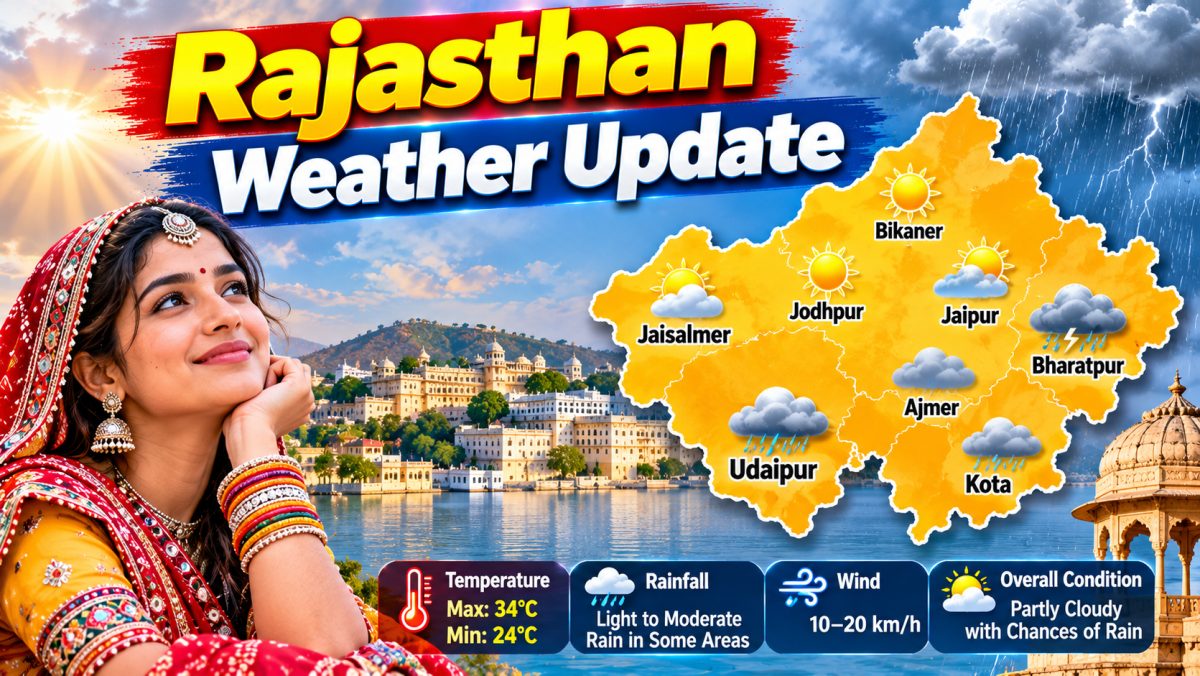 राजस्थान में 29-30 अक्टूबर को भारी बारिश और ओलावृष्टि की संभावना