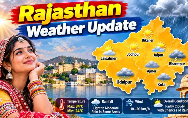 राजस्थान में बारिश और ओलावृष्टि से तापमान में 5 डिग्री की गिरावट