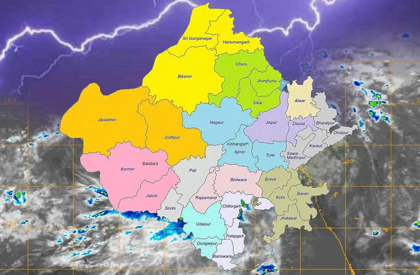 राजस्थान में हल्की बारिश, 15 शहरों के लिए तूफान का अलर्ट